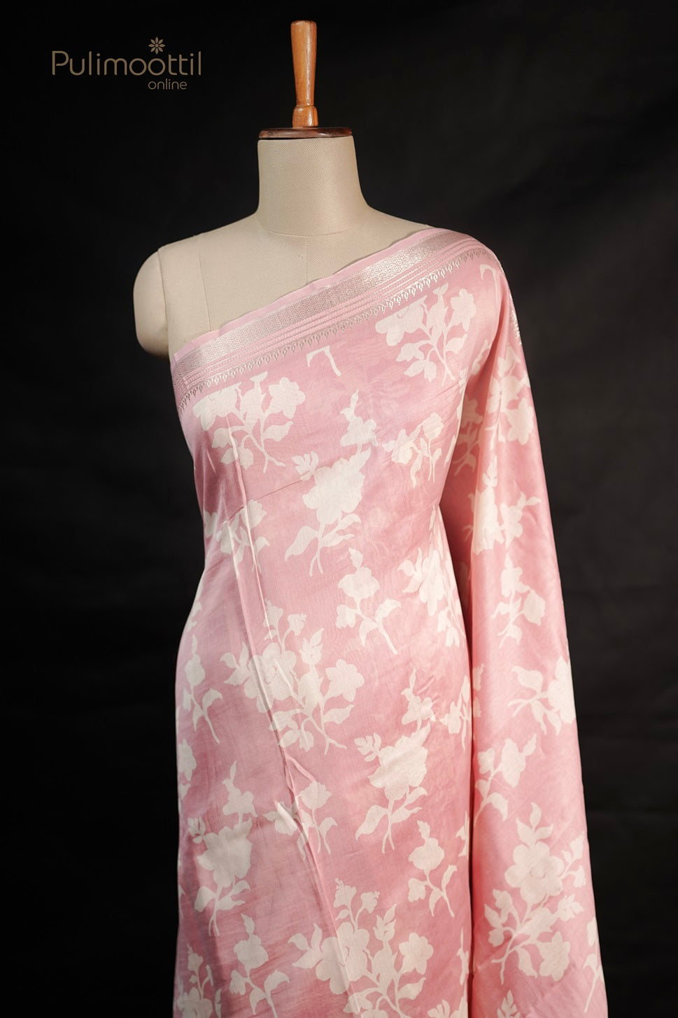 Peach Colour Chanderi Silk Saree