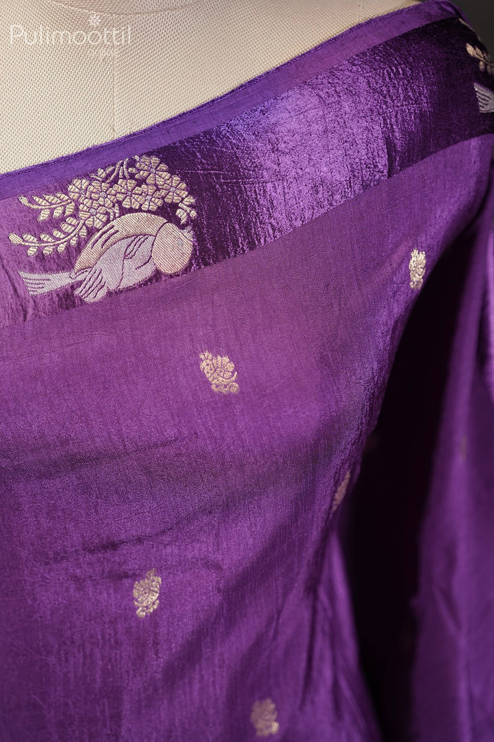 Violet Colour Banarasi Saree
