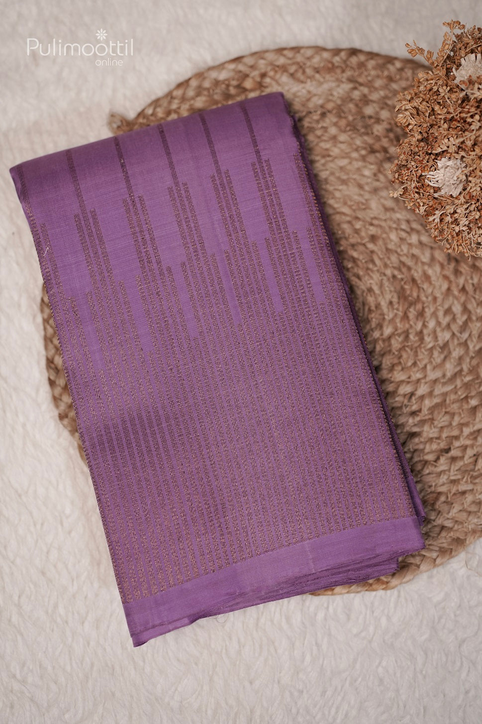 Lavender Colour Kanchipuram Designer Saree