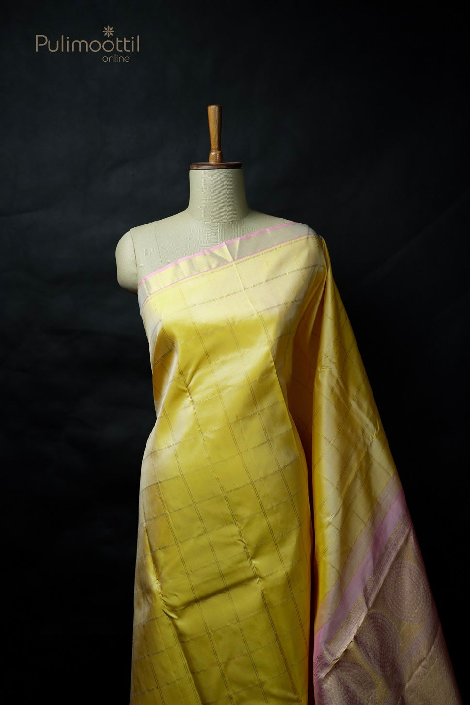 Yellow Colour Kanchipuram Designer Saree