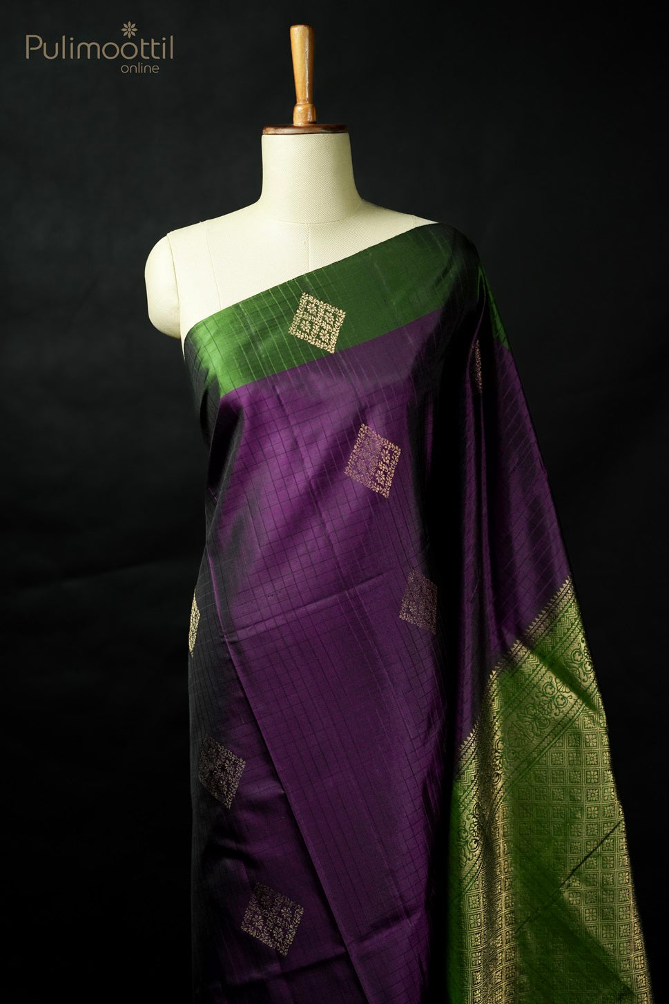 Purple Colour Kanchipuram Soft Silk Saree