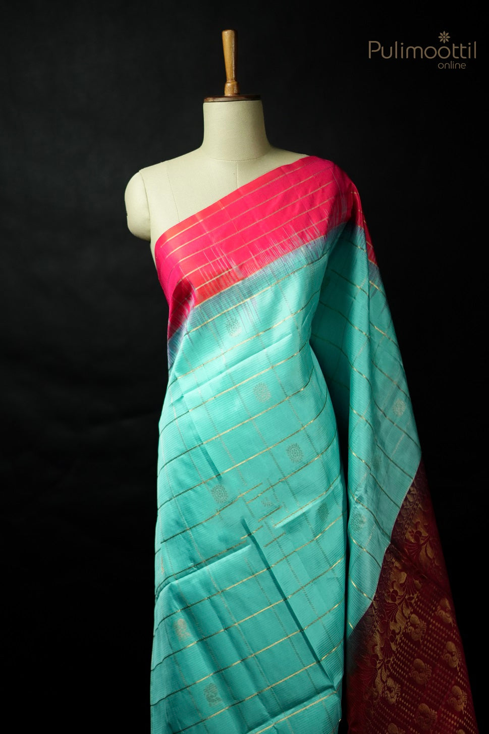 Light Sky Blue Colour Kanchipuram Soft Silk Saree