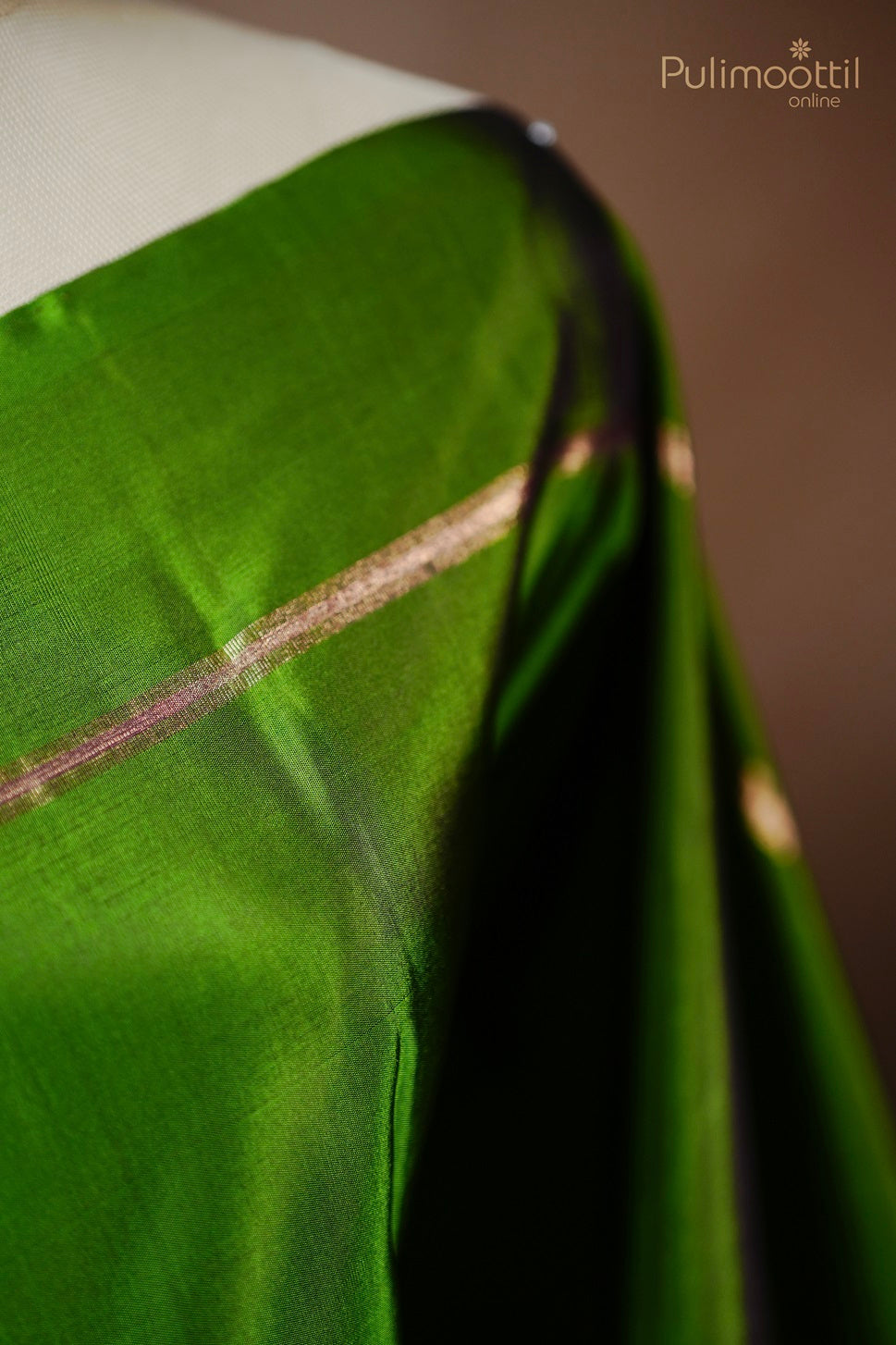 Olive Green Colour Kanchipuram Soft Silk Saree