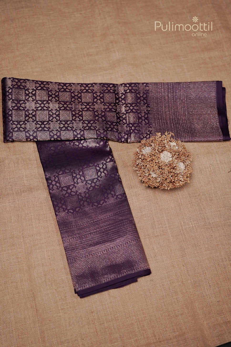 Violet Colour Kanchipuram Brocade Wedding Saree