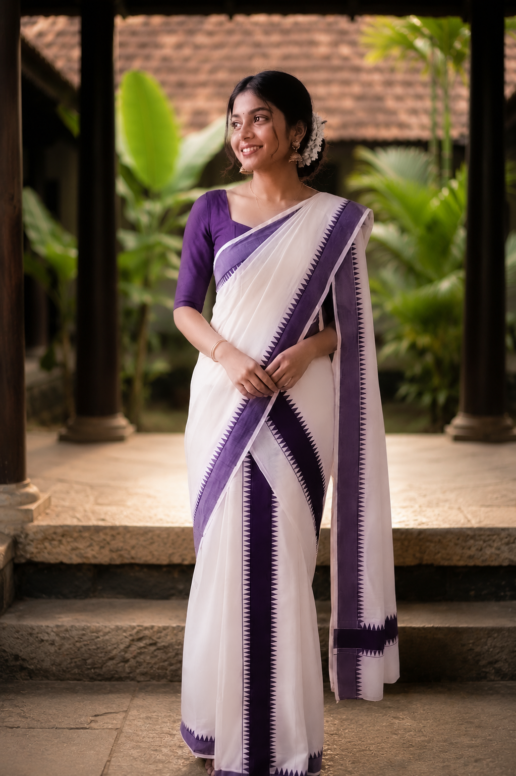 Onam Special Off-White Color Traditional Kerala Set Dhoti