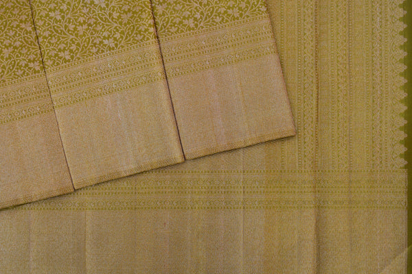 Mehanti colour kanchipuram brocade saree