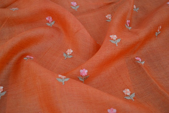 Orange colour tussar silik saree