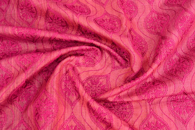 Onion pink colour tussar silk saree.