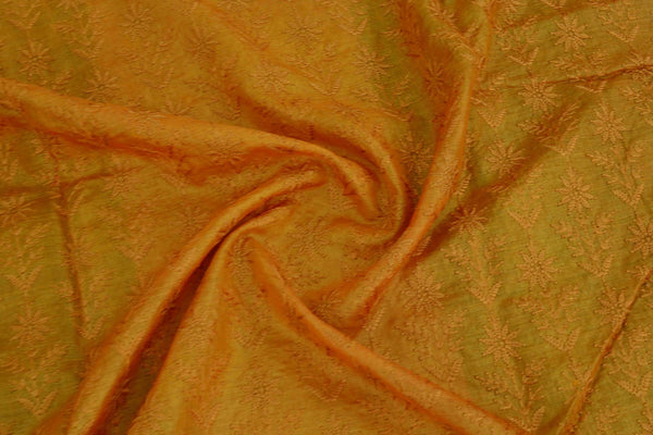 Mustard yellow colour tussar silk saree