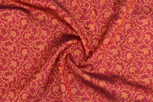 Marron colour brocade Kanchipuram saree.