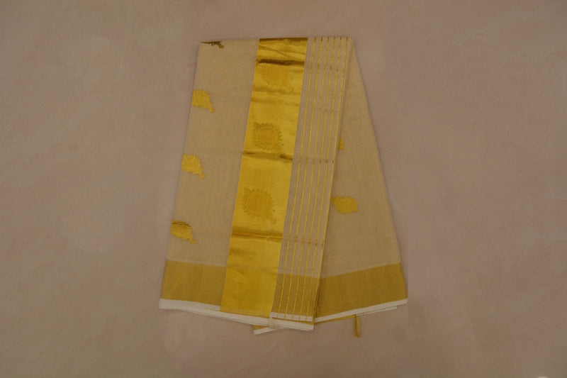 Tissue Hand-Loom Kerala Saree.