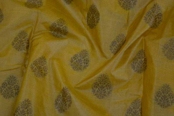 Sand Yellow Colour Tussar Silk Saree