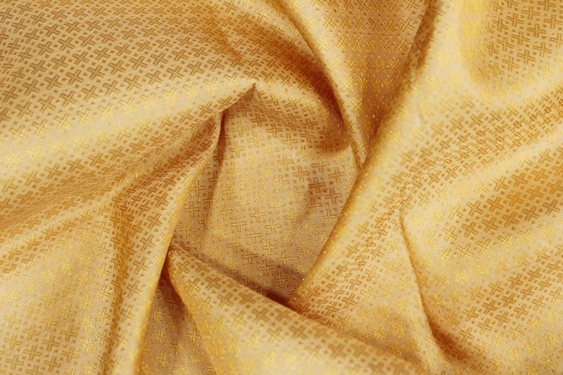 Light Yellow Jacquard Color Bridal Designer Silk Saree.
