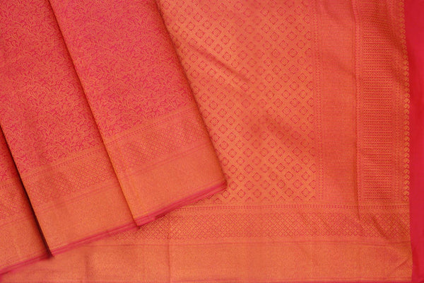 Rani Pink Colour Wedding Silk Saree.