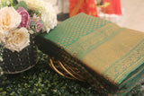 Bottle Green Colour Wedding Silk Saree.