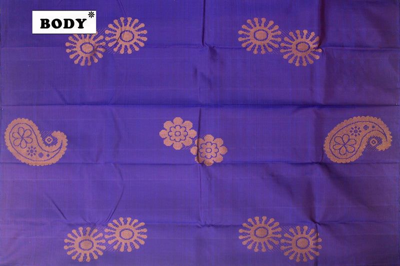 Violet Colour Kanchipuram Designer Silk Saree.