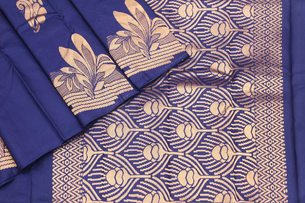 Navy Blue Colour, Kanchipuram Designer Soft Silk Saree