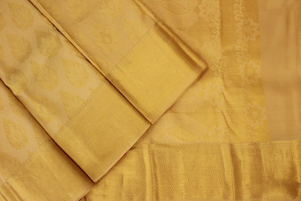 Golden Colour Wedding Silk Saree.