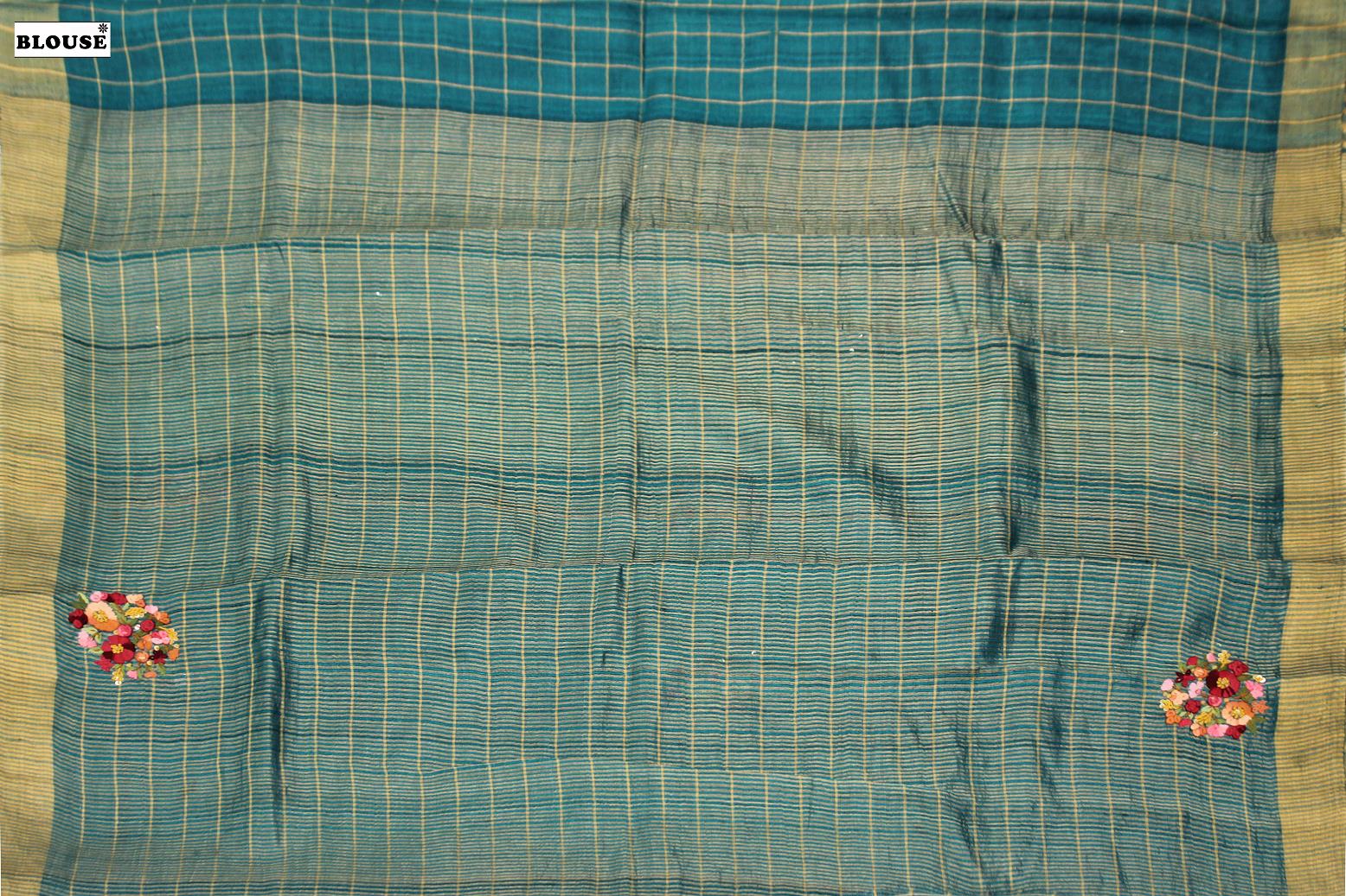 Peacock Green Colour, Jute Silk Saree