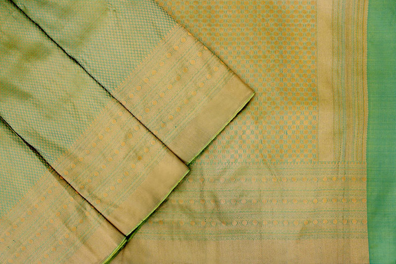 Light Green Colour Wedding Silk Saree.