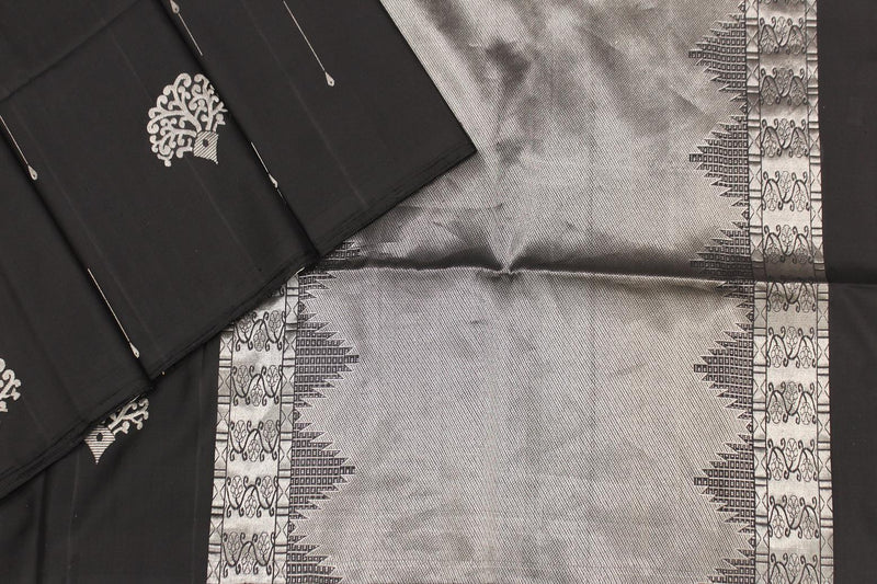 Black Colour, Kanchipuram Designer Soft Silk Saree.