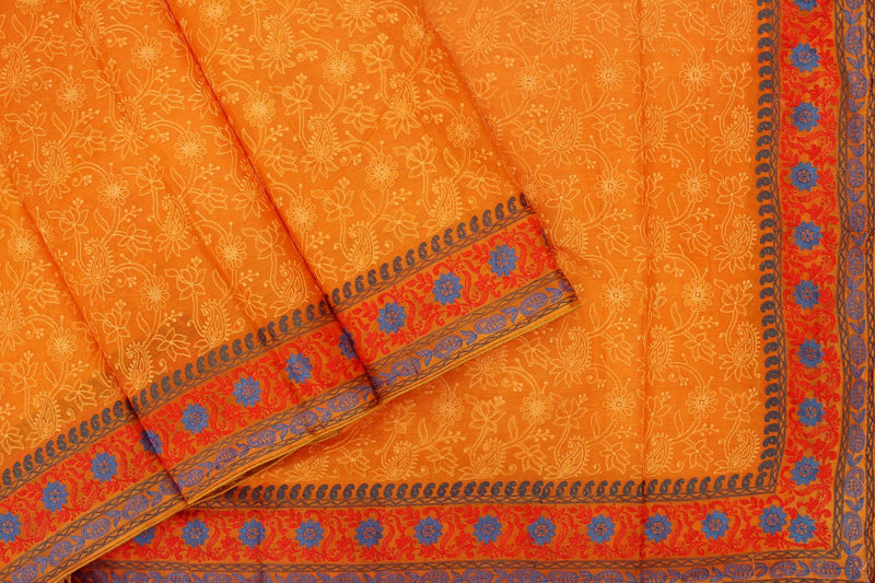 Orange Colour, Tussar Silk Saree.