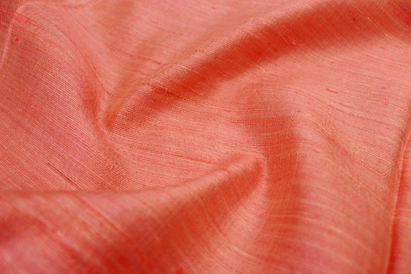 Bright Peach Colour Jute Silk Saree.