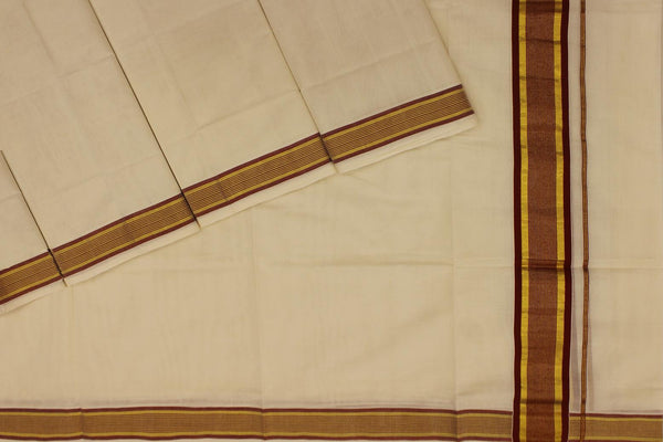 Hand-Loom Cotton Kerala Set-Mundu.