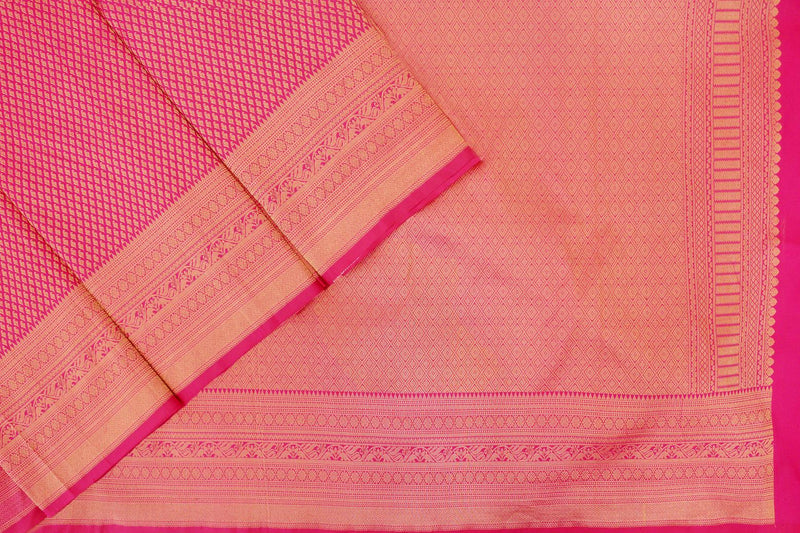 Pink Colour Wedding Silk Saree.