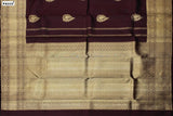 Cock Brown Colour, Kanchipuram Designer Soft Silk Saree.