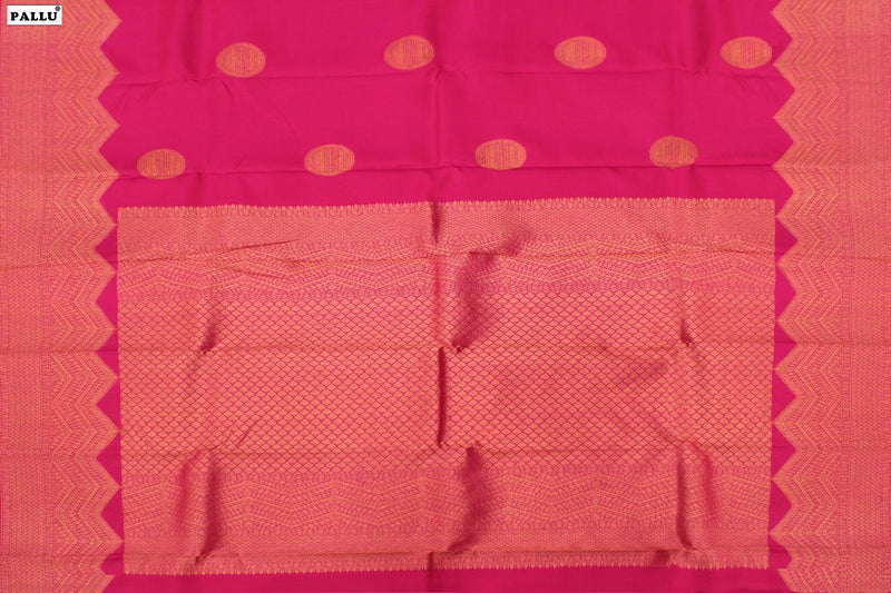 Magenta Colour, Kanchipuram Bridal Silk Saree.