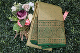 Cardamom Green Colour, Bridal Designer Silk Saree.
