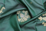 Bottle Green Colour, Kanchipuram Designer Soft Silk Saree.