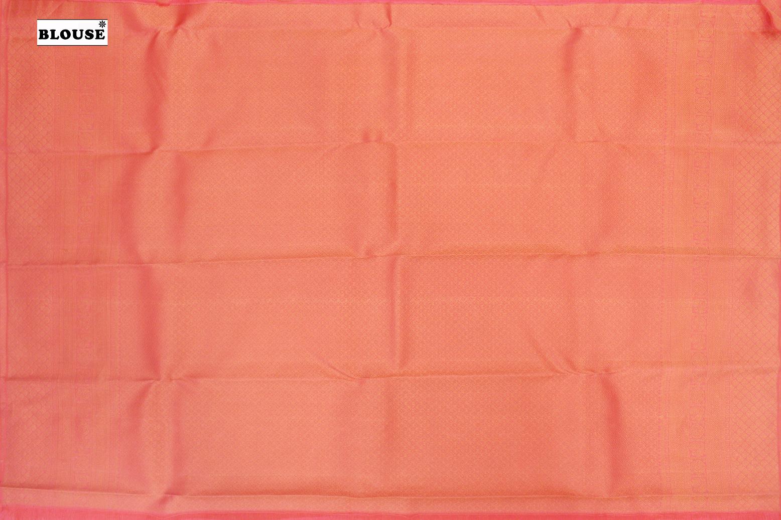 Bright Peach Colour Designer Bridal Silk Saree.
