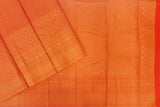 Orange Peach Colour Designer Bridal Wedding Silk Saree.
