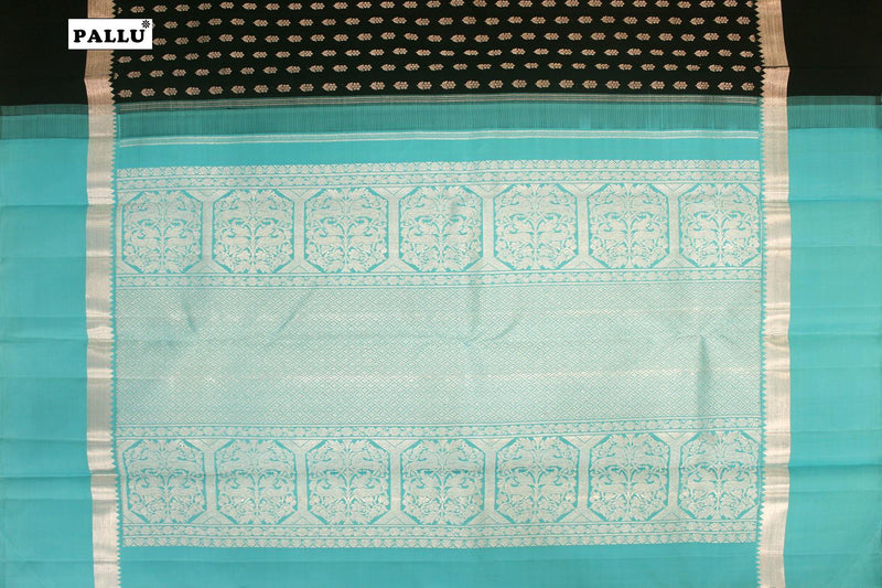 Black Colour Kanchipuram Silk Saree.