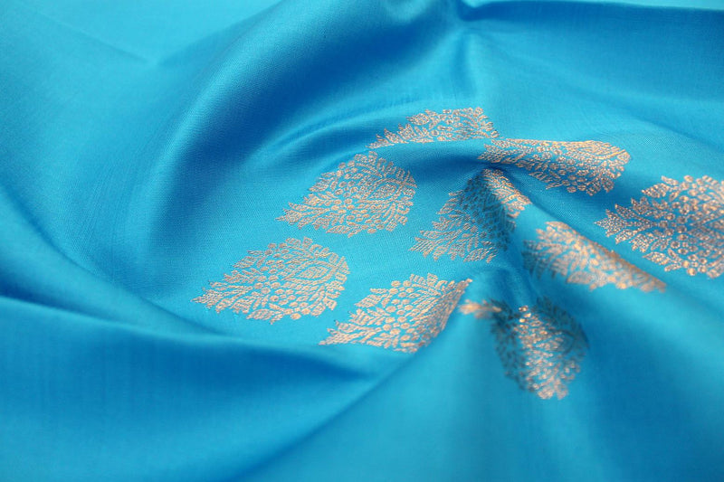 KingFisher Blue & Violet Colour Kanchipuram Designer Soft Silk Saree.
