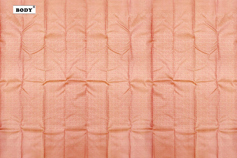 Light Pastel Peach Colour Designer Bridal Silk Saree.