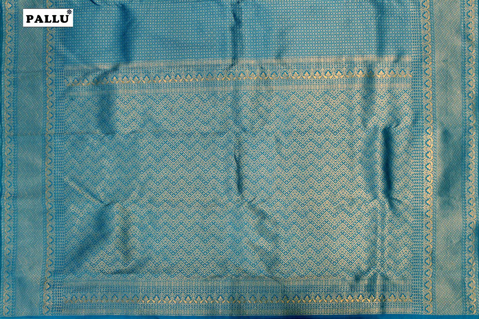 Sapphire Blue Colour Designer Silk Saree.
