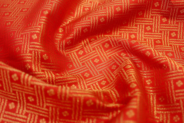 Chilly Red Colour Brocade Silk Saree.