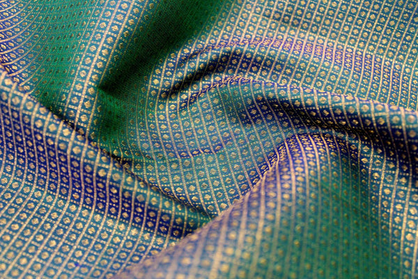 Peacock Colour Unique Bridal Designer Silk Saree.