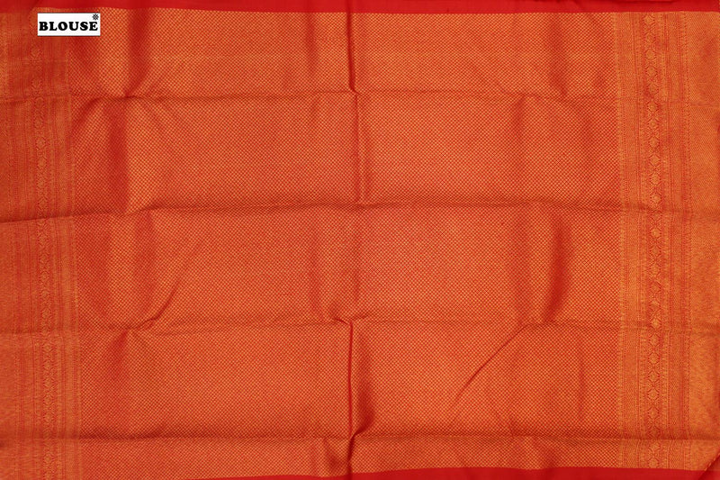 Chilly Red Colour Kanchipuram Traditional Silk Saree.