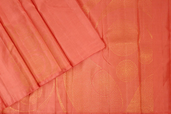 Peach Colour, Kanchipuram Designer Soft Silk Saree.