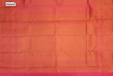 Peach Pink Combo Colour Designer Brocade Bridal Silk Saree.