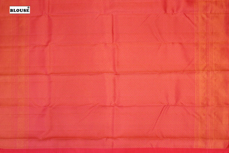 Peach Pink Combo Colour Designer Brocade Bridal Silk Saree.