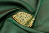 Bottle Green Colour Kanchipuram Traditional Designer Silk Saree.