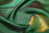 Bottle Green Colour Kanchipuram Traditional Designer Silk Saree.