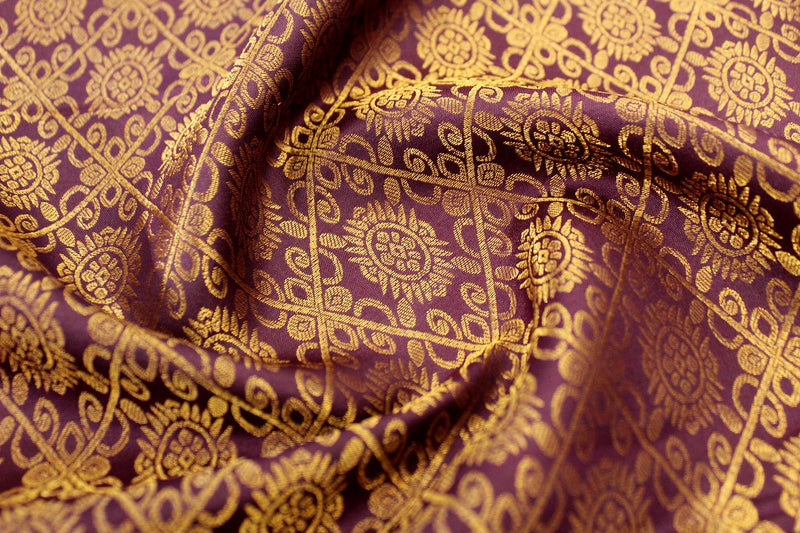 Banana Flower Colour Designer Brocade Silk Saree.
