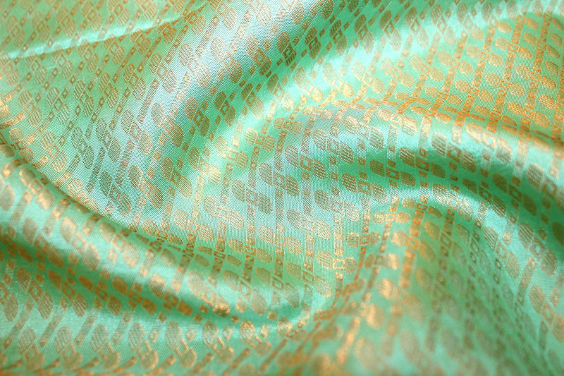 Sea Green Colour, Brocade Silk Saree.