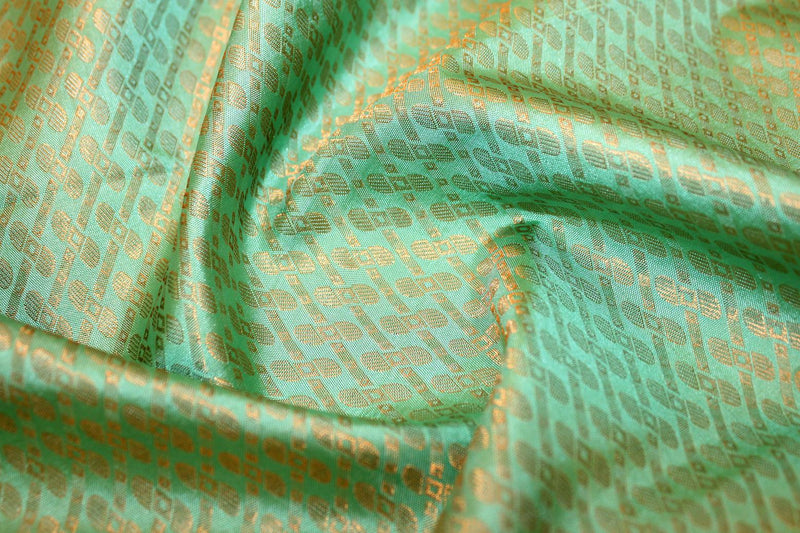 Sea Green Colour, Brocade Silk Saree.